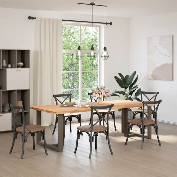 vidaXL Noge za blagovaonski stol T-oblika 2 kom Crne 100x35x(72-73) cm Čelik