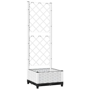 vidaXL Vrtna sadilica s re&scaron;etkom bijela 40 x 40 x 121,5 cm PP