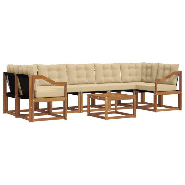 vidaXL Set vanjskih sofa s jastukom 8 pcs Prirodna i bež