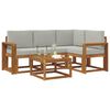 vidaXL Set vanjskih sofa s jastukom 5 pcs Prirodna i svijetlo siva
