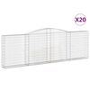 vidaXL Lučne gabionske ko&scaron;are 20kom 400x30x120/140cm pocinčano željezo