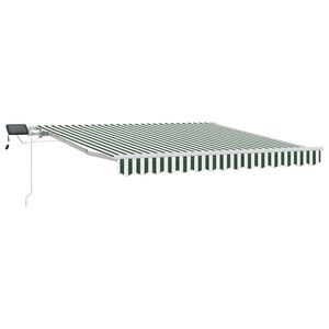 vidaXL Povlačivi tende Zelena i bijela 300 x 250 cm Tkanina i Aluminij