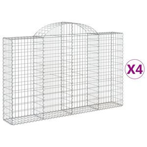 vidaXL Lučne gabionske ko&scaron;are 4 kom 200x30x120/140cm pocinčano željezo