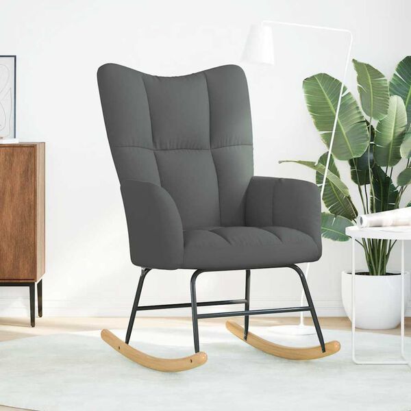 vidaXL Stolica za ljuljanje od tkanine tamnosiva