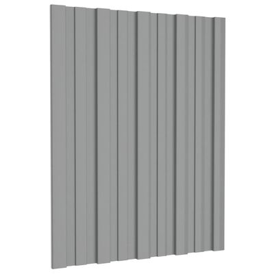 vidaXL Krovni paneli 12 kom od pocinčanog čelika sivi 60 x 45 cm