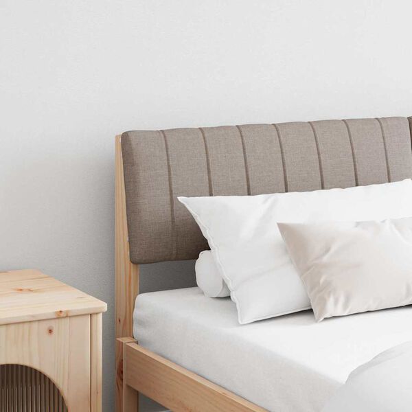 vidaXL Tapecirani uzglavlje Sivo-smeđa 160 cm Čvrsto borovo drvo