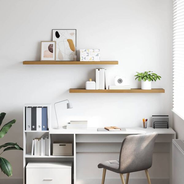 vidaXL Polica na zidu 2 pcs Smeđa 120 x 23,5 x 4 cm Konstruirano drvo