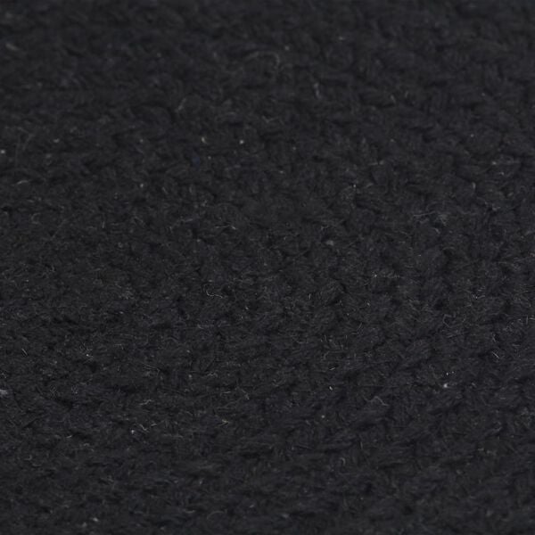 vidaXL Podmetači 6 kom obični/crni 38 cm okrugli pamučni