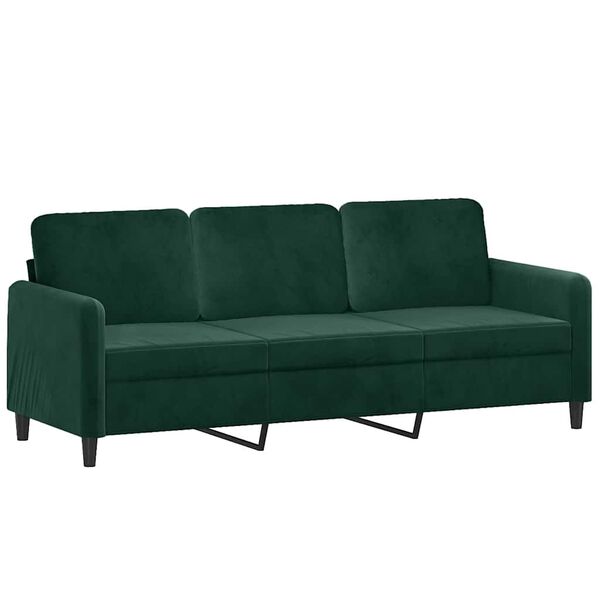 vidaXL 2-dijelni set sofa tamnozeleni bar&scaron;unasti