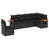 vidaXL 6-dijelni set vrtnih sofa s jastucima crni od poliratana