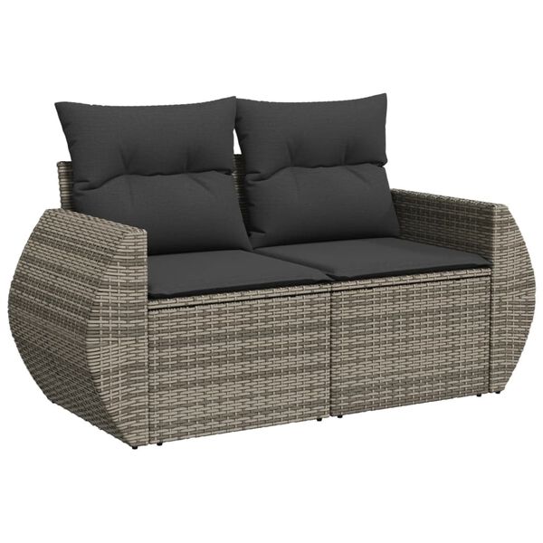 vidaXL 4-dijelni set vrtnih sofa od poliratana s jastucima sivi