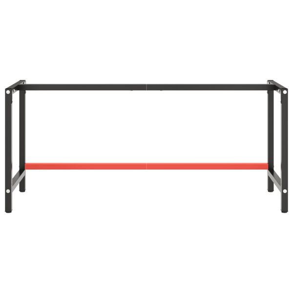 vidaXL Okvir za radni stol mat crni i mat crveni 180x57x79 cm metalni