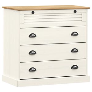 vidaXL Ladičar VIGO bijeli 80 x 40 x 76 cm od masivne borovine