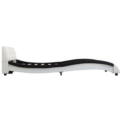 vidaXL Okvir za krevet od umjetne kože bijelo-crni 140 x 200 cm
