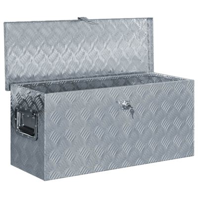 vidaXL Aluminijska kutija 80 x 30 x 35 cm srebrna