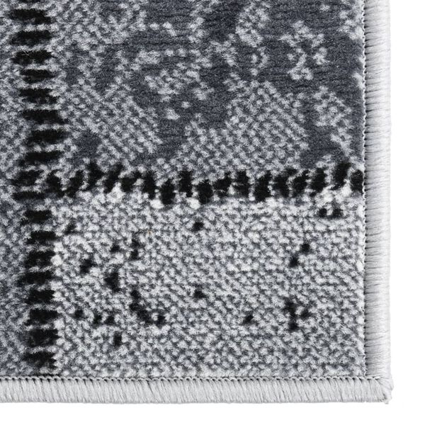 vidaXL Tepih-staza BCF siva s četverokutnim uzorkom 100 x 500 cm