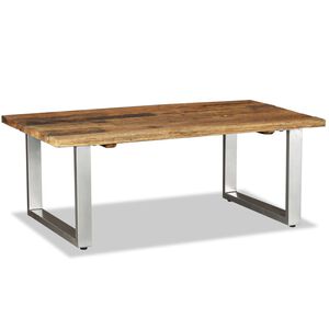 vidaXL Stolić za kavu od masivnog obnovljenog drva 100 x 60 x 38 cm