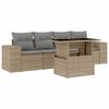 vidaXL 5-dijelni vrtni set sofa s jastucima bež od poliratana