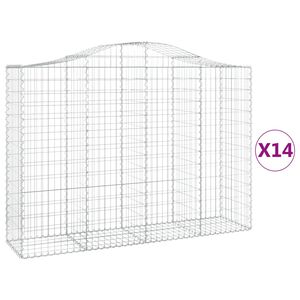 vidaXL Lučne gabionske ko&scaron;are 14kom 200x50x140/160cm pocinčano željezo