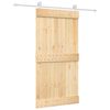 vidaXL Klizna vrata Prirodna i bijela 100 x 210 cm Čvrsta borovina