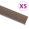 vidaXL Rubnjaci za stepenice L-oblika 5 kom aluminijski 90 cm smeđi