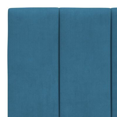 vidaXL Okvir za krevet s uzglavljem plavi 100x200 cm baršunasti