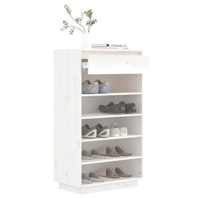 vidaXL Ormarić za cipele bijeli 60 x 34 x 105 cm od masivne borovine