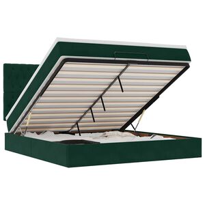 vidaXL Okvir kreveta s madracima tamnozeleni 180x200cm bar&scaron;unasti