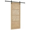 vidaXL Klizna vrata 86 x 211 cm Masivna borovina Prirodna i crna