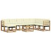 vidaXL Set vanjskih sofa s jastukom 9 pcs Bijela i krem
