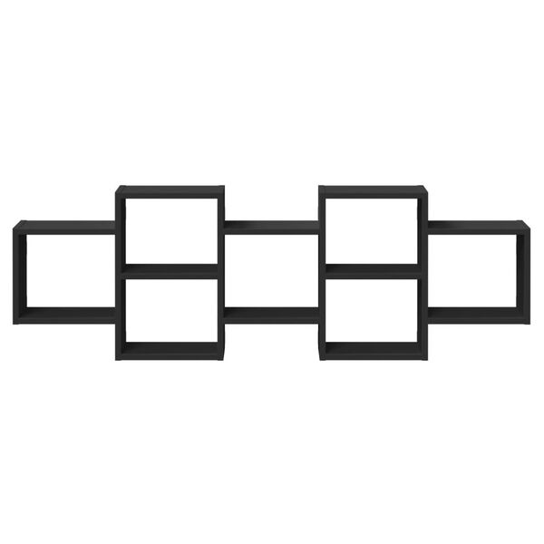 vidaXL Zidna polica crna 129x18x42 cm konstruirano drvo