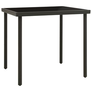 vidaXL Vrtni blagovaonski stol antracit 80 x 80 x 72 cm staklo i čelik