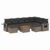 vidaXL 10-dijelni set vrtnih sofa od poliratana s jastucima sivi