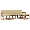 vidaXL Set vanjskih sofa s jastukom 5 pcs Prirodna i bež