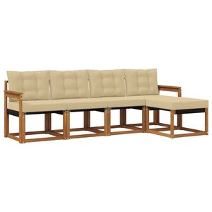 vidaXL Set vanjskih sofa s jastukom 5 pcs Prirodna i bež