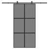 vidaXL Klizna vrata s priborom 102,5x205 cm kaljeno staklo i aluminij