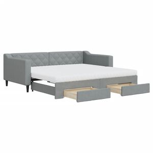 vidaXL Dnevni krevet na razvlačenje svjetlosivi 90 x 190 cm od tkanine