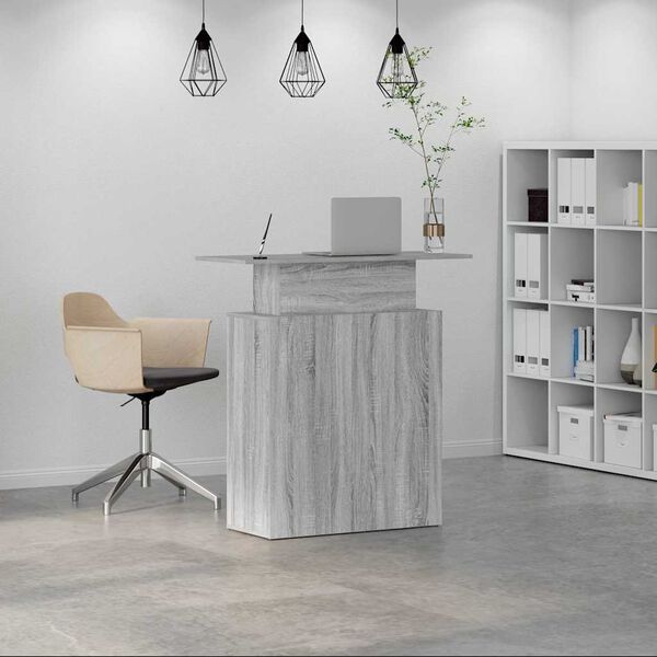 vidaXL Recepcijski stol sivi sonoma 100x40x104 cm konstruirano drvo