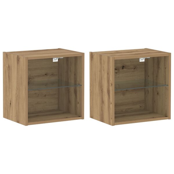 vidaXL Lebdeća polica 2 pcs Smeđa 40 x 28,5 x 40 cm Konstruirano drvo