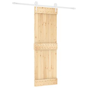 vidaXL Klizna vrata Prirodna i bijela 70 x 210 cm Čvrsta borovina