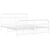 vidaXL Metalni okvir kreveta uzglavlje i podnožje bijeli 183x213 cm