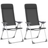 vidaXL Sklopive stolice za kampiranje 2 kom crne aluminijske