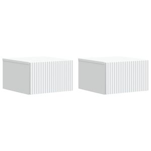 vidaXL Noćni ormarić za montažu na zid 2 pcs Bijela 33 x 34,5 x 20 cm