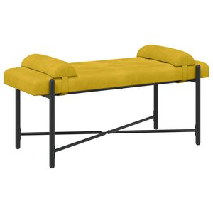vidaXL Klupa s gumbima i jastučićima Žuta 110 x 40 x 46 cm Bar&scaron;un