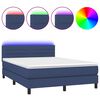 vidaXL Krevet box spring s madracem LED plavi 140x190 cm od tkanine