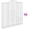 vidaXL Lučne gabionske ko&scaron;are 6 kom 200x30x200/220cm pocinčano željezo