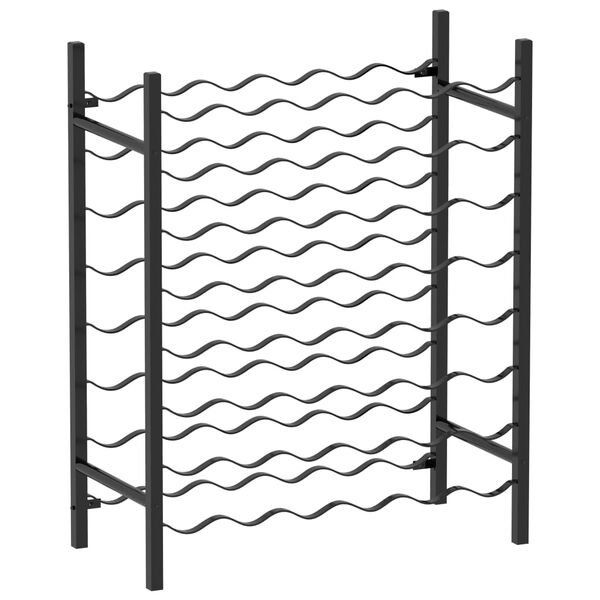 vidaXL Stalak za vino za 48 boca crni metalni