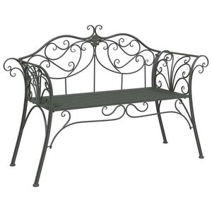 vidaXL Vrtna klupa 2-Broj sjedala 130 x 47 x 90 cm Čelik Srebrno Siva