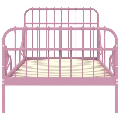 vidaXL Produživi okvir za krevet ružičasti metalni 80 x 130/200 cm