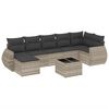 vidaXL 8-dijelni set vrtnih sofa od poliratana s jastucima svjetlosivi